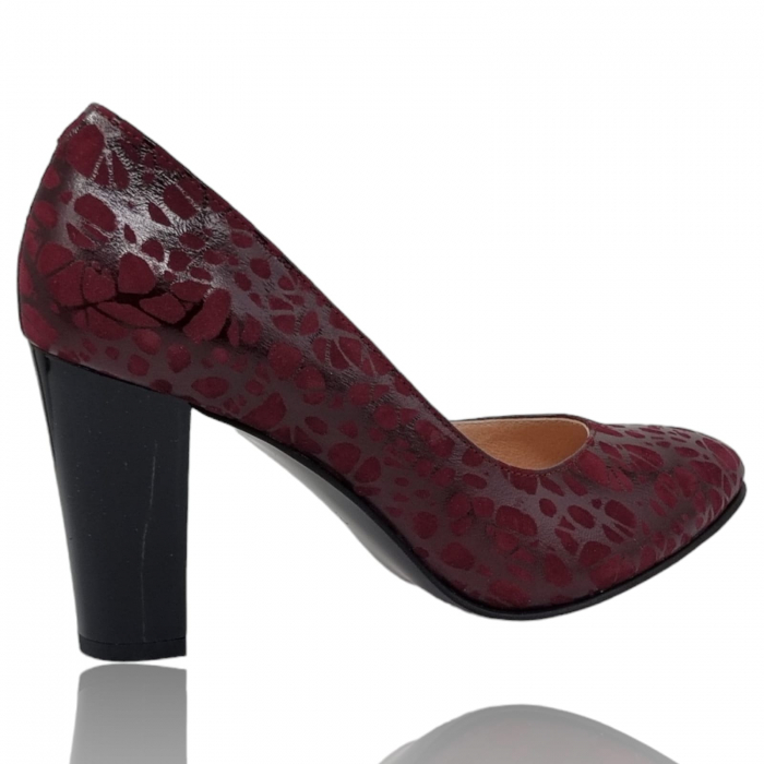 Pantofi Damă Eleganți Din Piele Naturală Bordo 3249 [4]