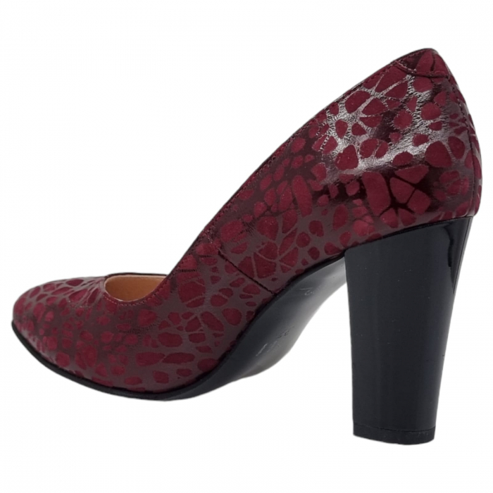 Pantofi Damă Eleganți Din Piele Naturală Bordo 3249 [10]