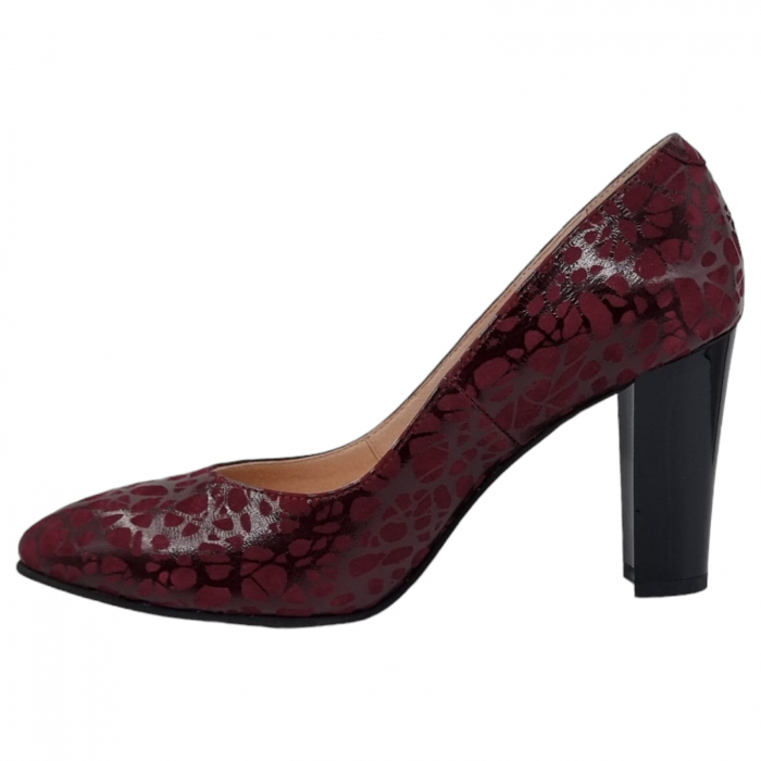 Pantofi Damă Eleganți Din Piele Naturală Bordo 3249 [9]