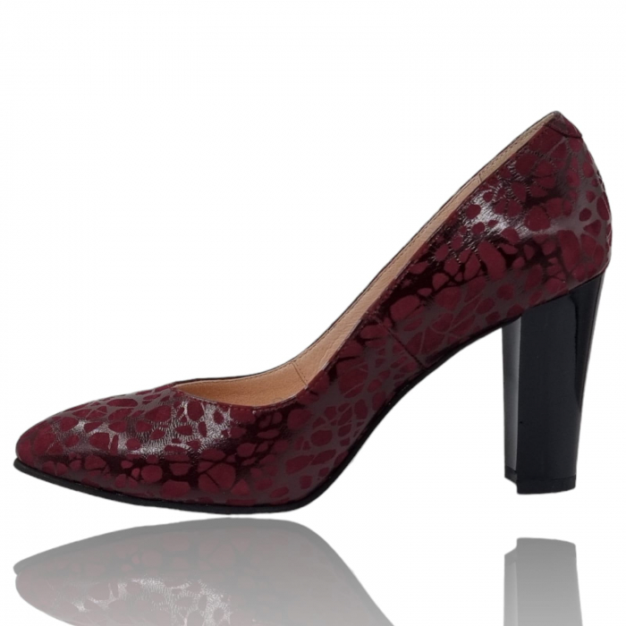 Pantofi Damă Eleganți Din Piele Naturală Bordo 3249 [2]