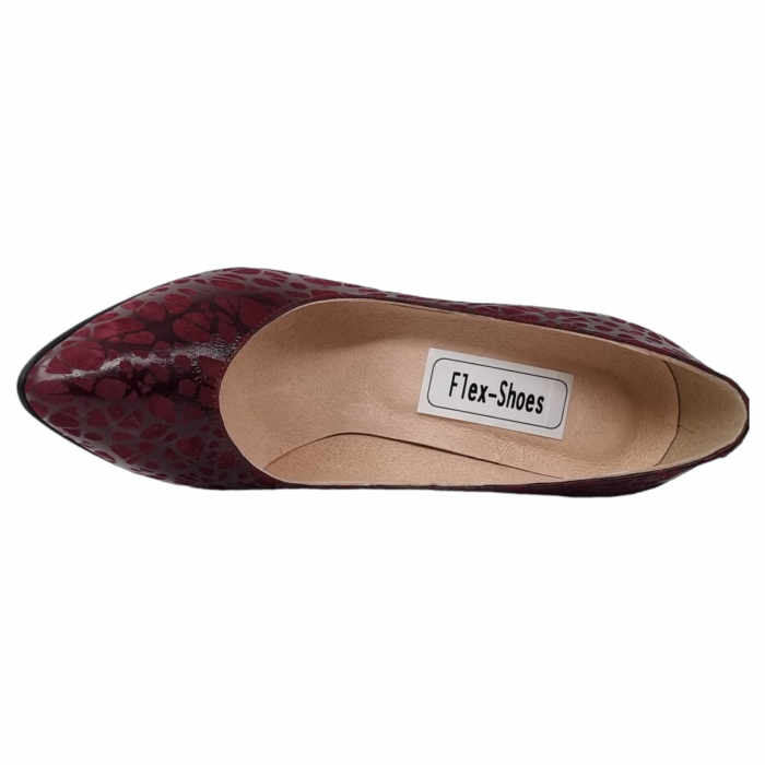 Pantofi Damă Eleganți Din Piele Naturală Bordo 3249 [12]