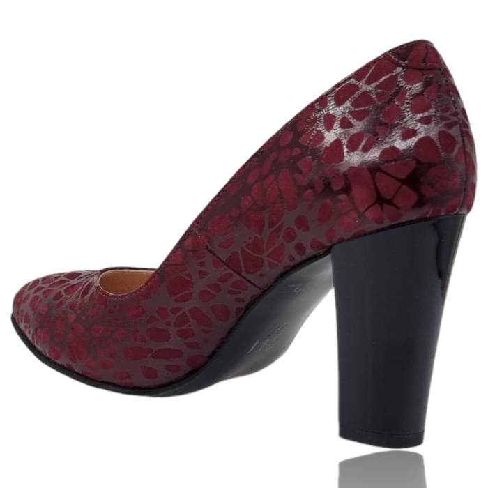 Pantofi Damă Eleganți Din Piele Naturală Bordo 3249 [3]