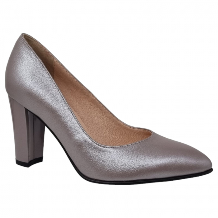 Pantofi Damă Eleganți Din Piele Naturală Gri Sid 3250 [10]