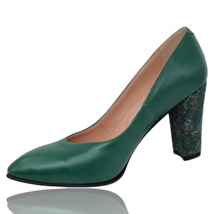 Pantofi Damă Eleganți Din Piele Naturală Verde 3268 [2]