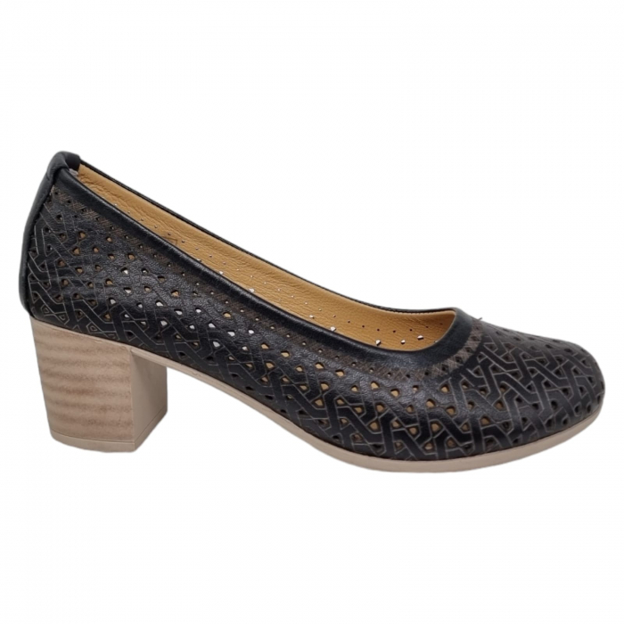 Pantofi Damă Casual Confort Din Piele Naturală Neagră 5272 [2]