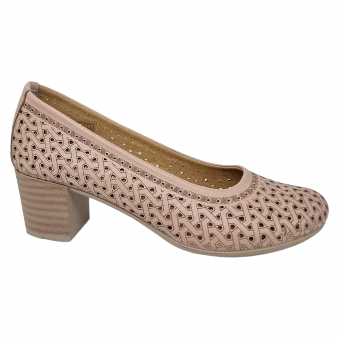 Pantofi Damă Casual Confort Din Piele Naturală Pudră 5276 [2]