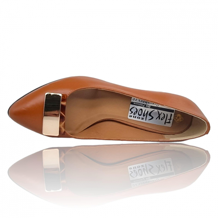 Pantofi Damă Eleganți Din Piele Naturală Portocaliu 3281 [3]