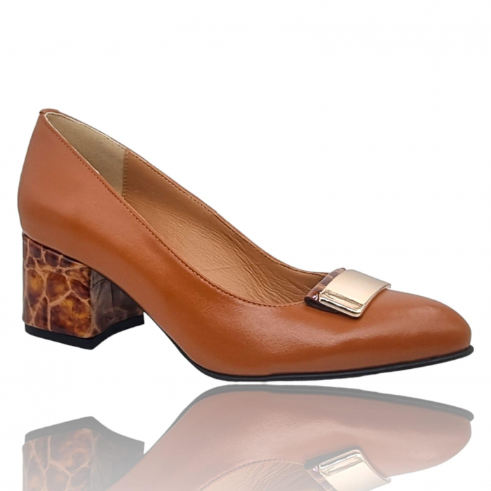 Pantofi Damă Eleganți Din Piele Naturală Portocaliu 3281 [6]