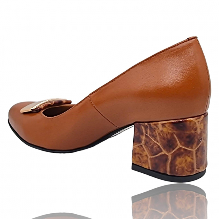Pantofi Damă Eleganți Din Piele Naturală Portocaliu 3281 [4]