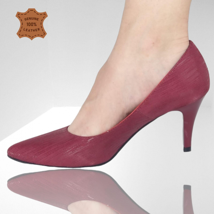 Pantofi Damă Eleganți Din Piele Naturală Roșie 3304 [3]