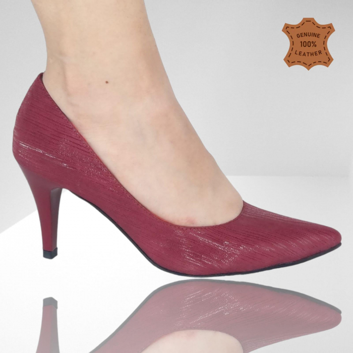 Pantofi Damă Eleganți Din Piele Naturală Roșie 3304 [2]