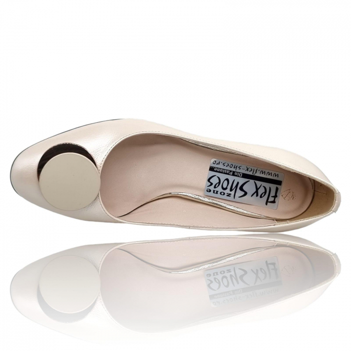 Pantofi Damă Eleganți Din Piele Naturală Bej 3308 [6]