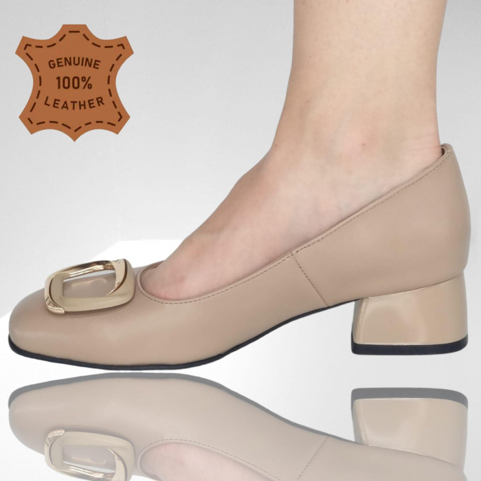 Pantofi Damă Eleganți Din Piele Naturală Capuccino 3309 [3]