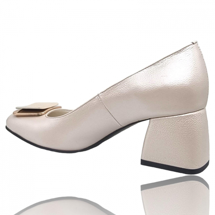 Pantofi Damă Eleganți Din Piele Naturală Bej 3310 [6]