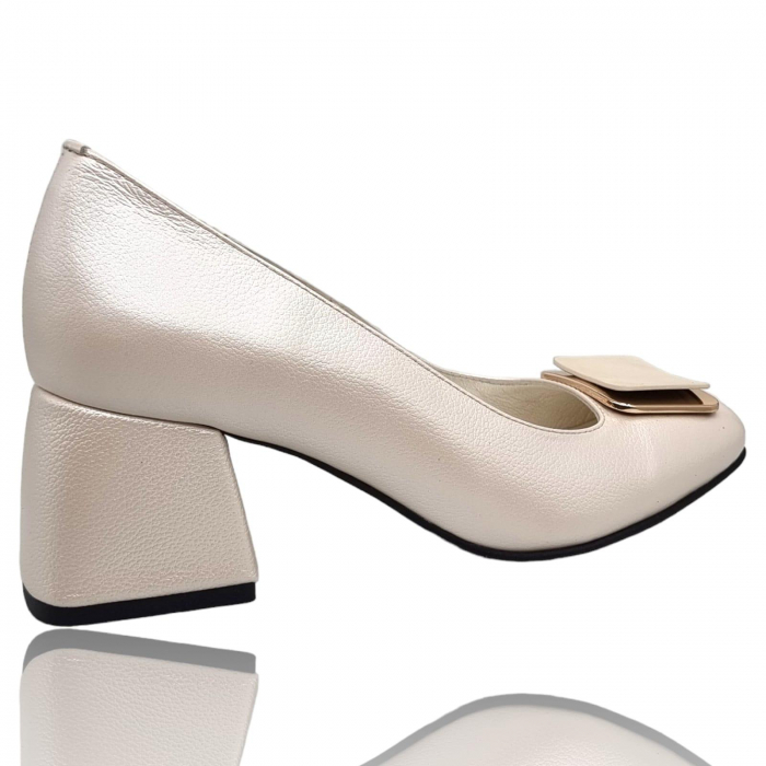 Pantofi Damă Eleganți Din Piele Naturală Bej 3310 [7]
