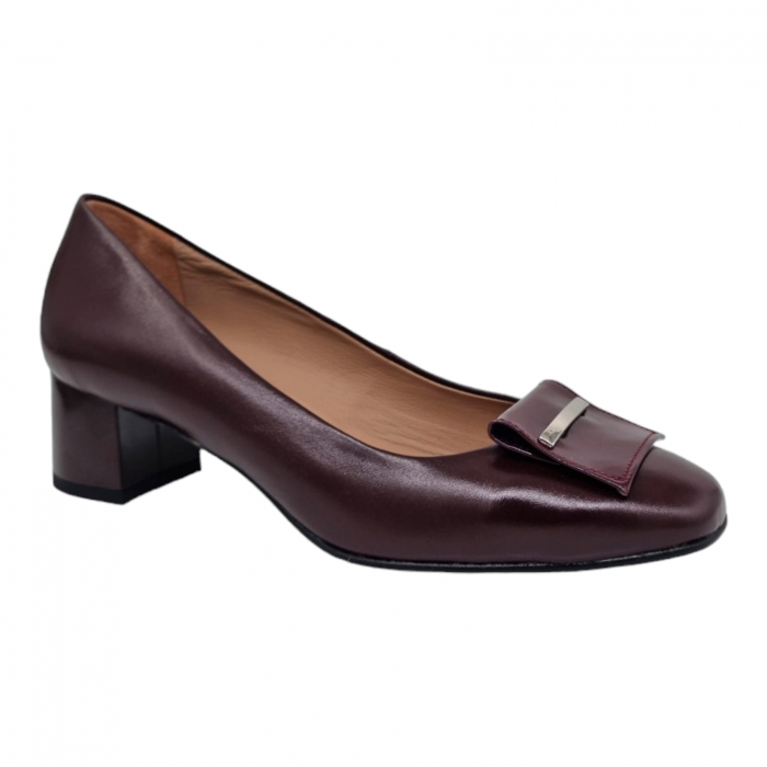 Pantofi Damă Eleganți Din Piele Naturală Bordo 3012 [9]