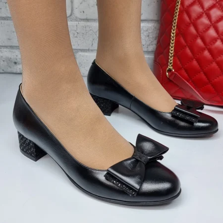 Pantofi Damă Eleganți Din Piele Naturală Neagră 3141 [4]