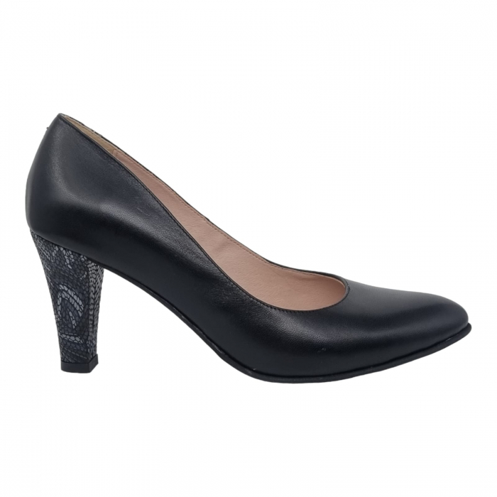 Pantofi Damă Eleganți Din Piele Naturală Negru 3145 [2]