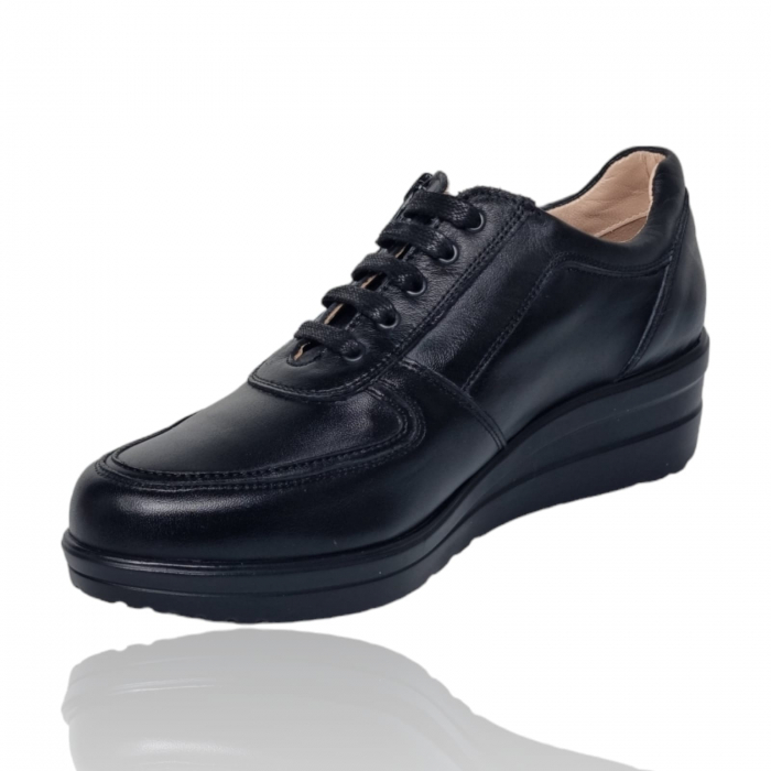 Pantofi Damă Casual Confort Din Piele Naturală Neagră 5009 [5]