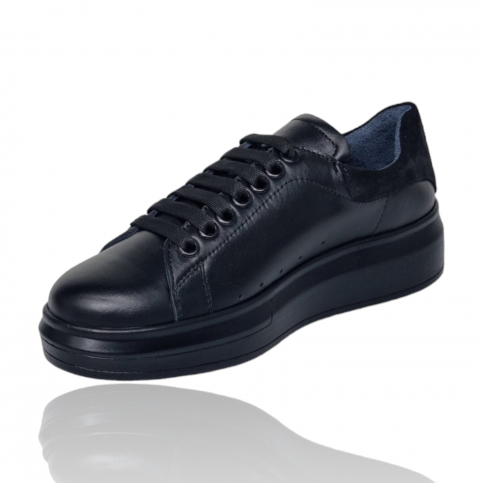 Pantofi Damă Casual Confort Din Piele Naturală Neagră 5010 [6]