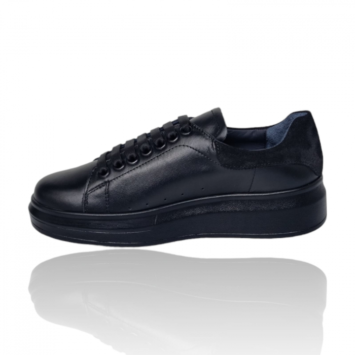 Pantofi Damă Casual Confort Din Piele Naturală Neagră 5010 [2]