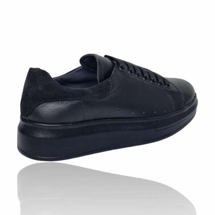 Pantofi Damă Casual Confort Din Piele Naturală Neagră 5010 [5]