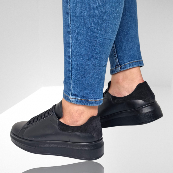 Pantofi Damă Casual Confort Din Piele Naturală Neagră 5010 [4]