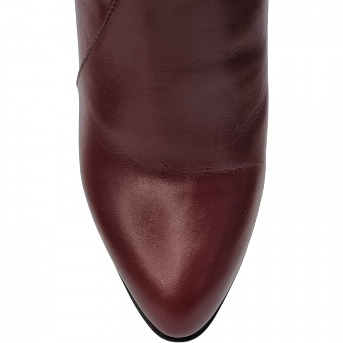 Ghete Damă Elegante Din Piele Naturală Bordo 9522 [3]