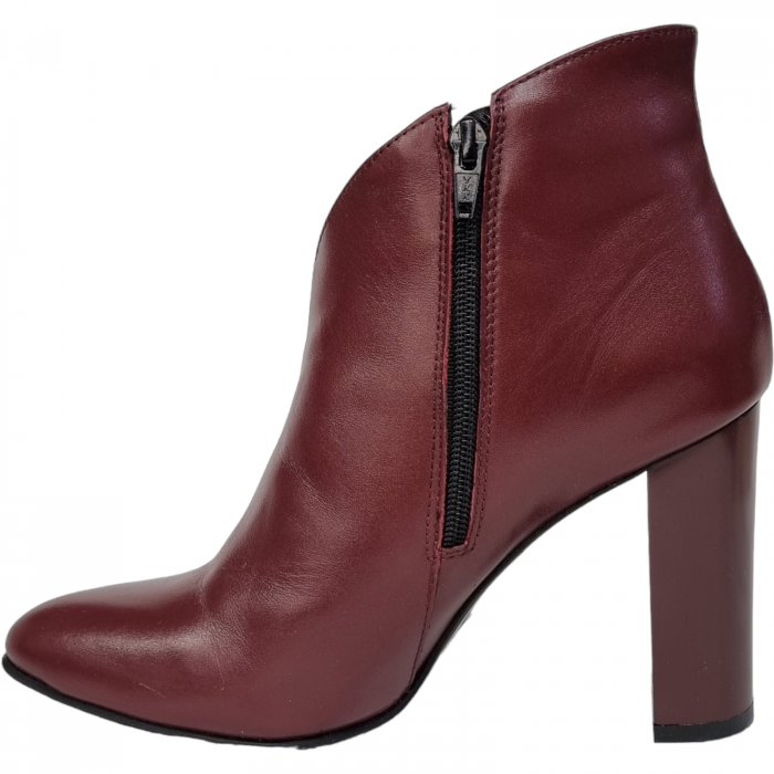 Ghete Damă Elegante Din Piele Naturală Bordo 9522 [4]