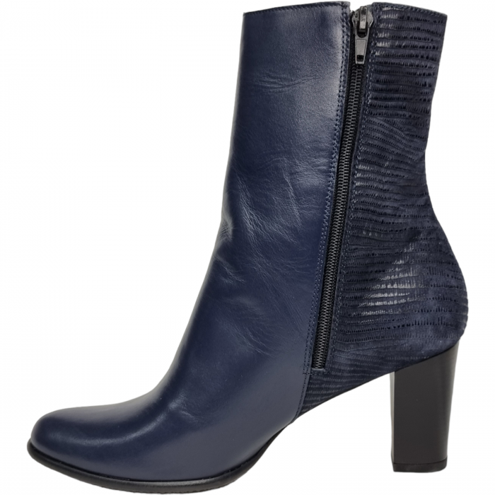 Ghete Damă Elegante Din Piele Naturală Blue 9559 [2]