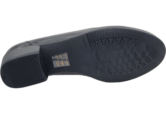 Pantofi Damă Casual Din Piele Naturală Neagra  5093 [5]