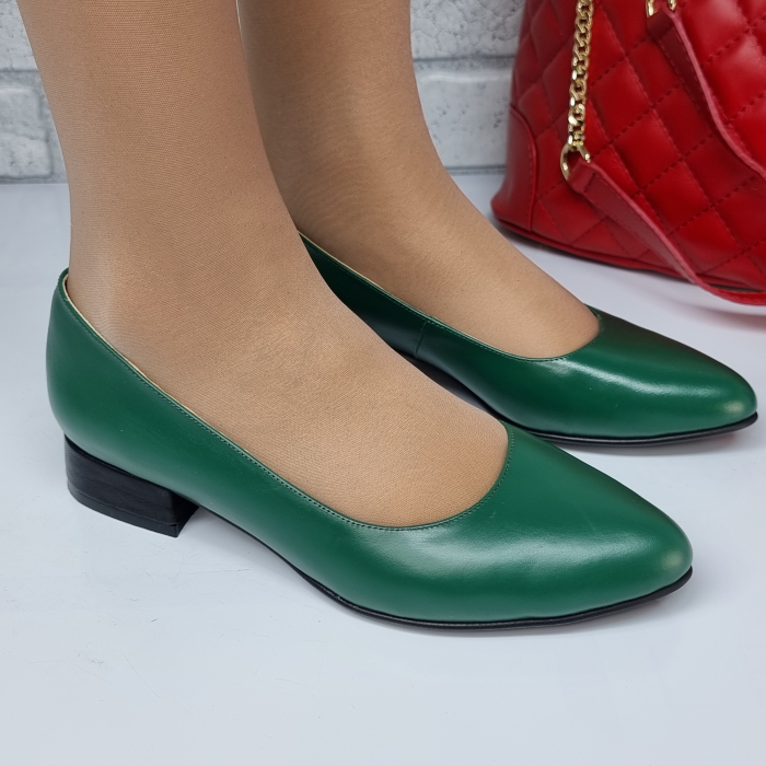 Pantofi Damă Eleganți Din Piele Naturală Verde  3064 [2]