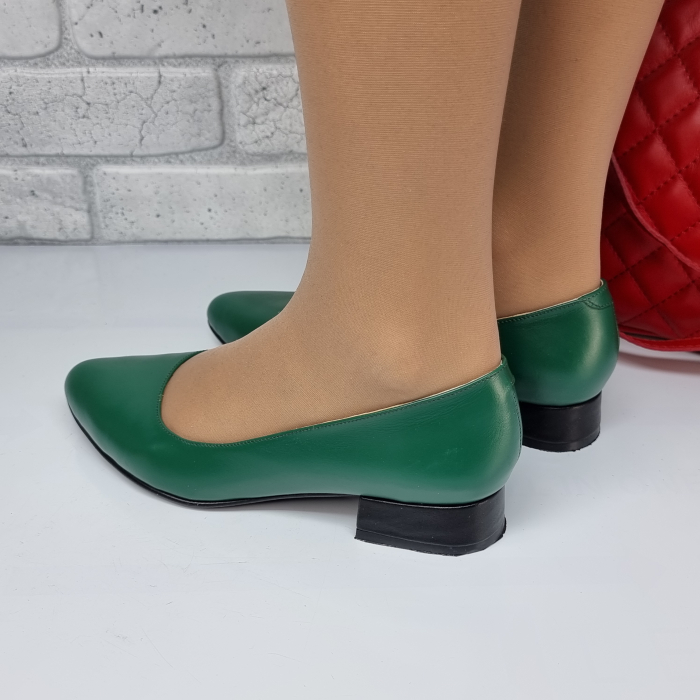 Pantofi Damă Eleganți Din Piele Naturală Verde  3064 [4]