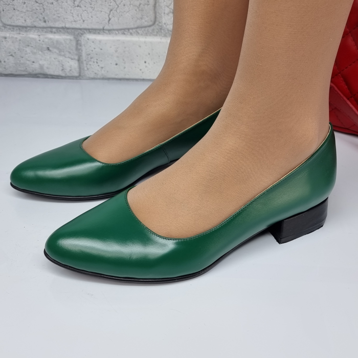Pantofi Damă Eleganți Din Piele Naturală Verde  3064 [3]