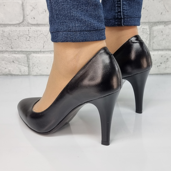 Pantofi Damă Eleganți Din Piele Naturală Neagră 3073 [4]