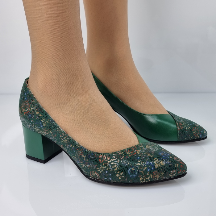 Pantofi Damă Eleganți Din Piele Naturală Verde 3084 [2]