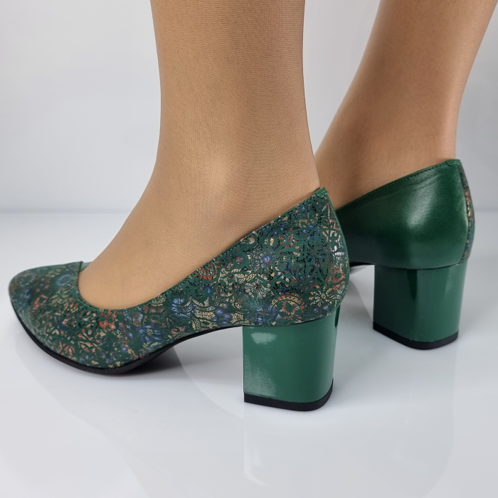 Pantofi Damă Eleganți Din Piele Naturală Verde 3084 [3]