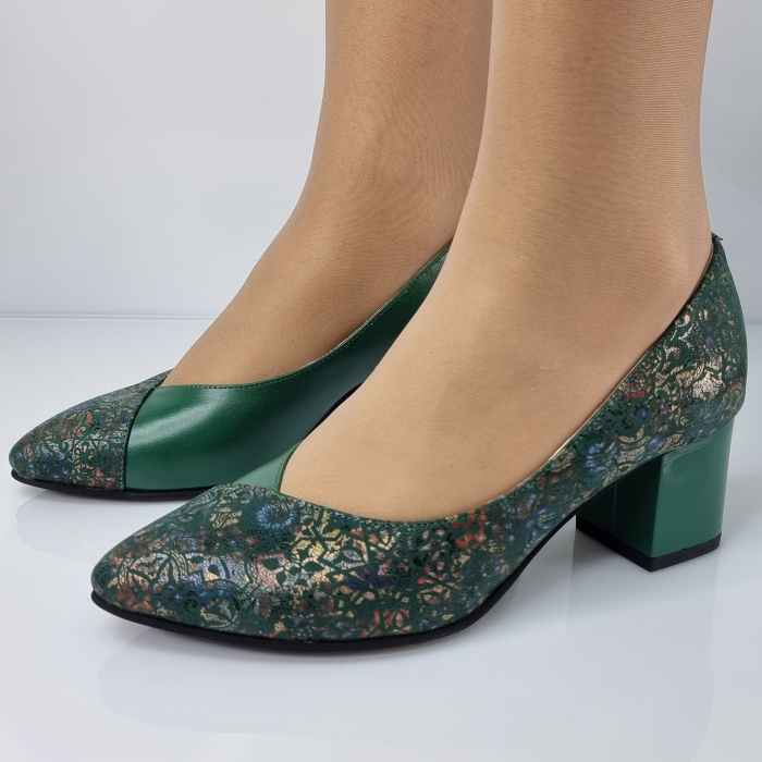 Pantofi Damă Eleganți Din Piele Naturală Verde 3084 [4]