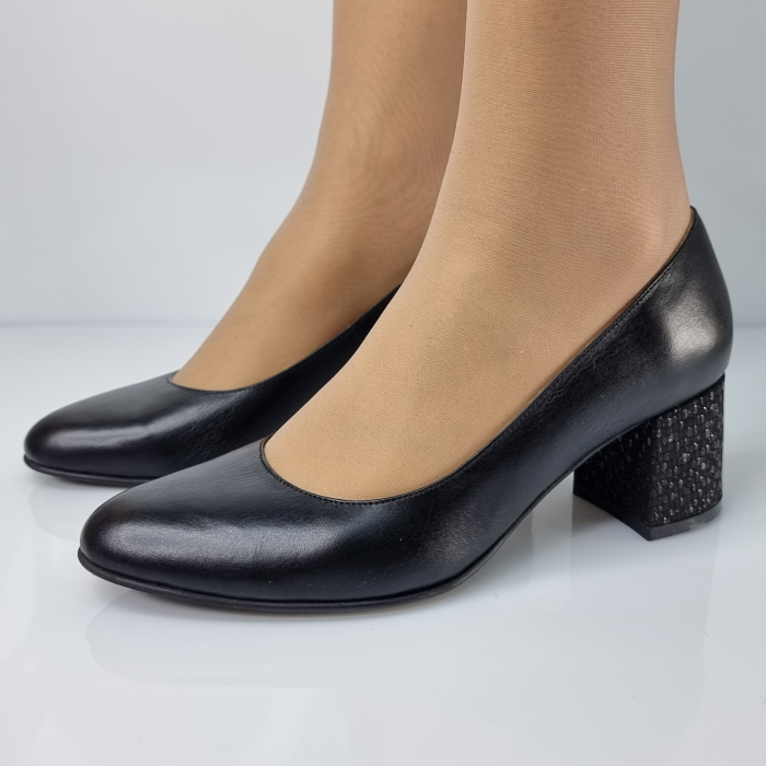 Pantofi Damă Eleganți Din Piele Naturală Neagră 3090 [2]