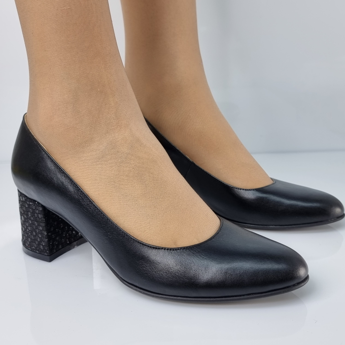 Pantofi Damă Eleganți Din Piele Naturală Neagră 3090 [3]