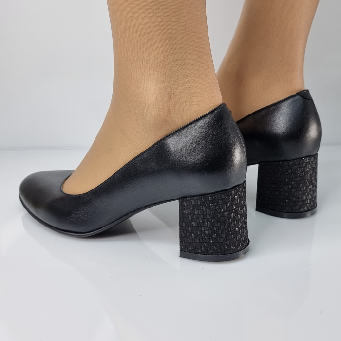 Pantofi Damă Eleganți Din Piele Naturală Neagră 3090 [4]