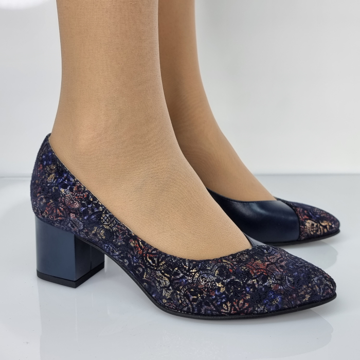 Pantofi Damă Eleganți Din Piele Naturală Blue 3093 [2]