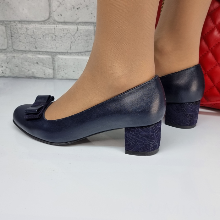 Pantofi Damă Eleganți Din Piele Naturală Blue 3107 [4]