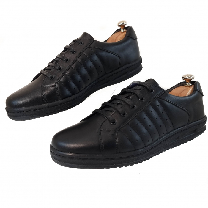 Pantofi Bărbați Sport Din Piele Naturală Neagră 528 [8]