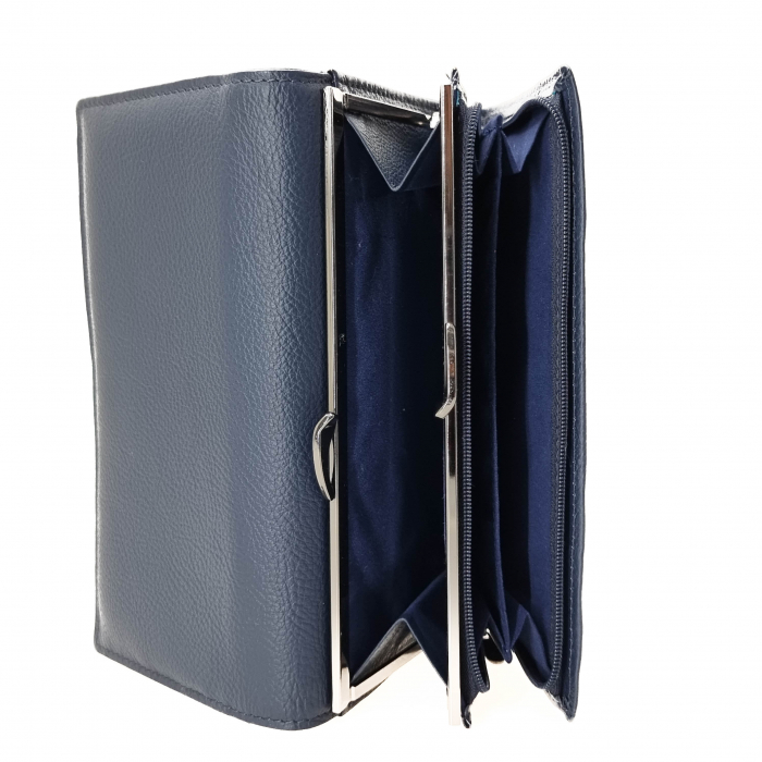 Portofel Damă Din Piele Naturală Blue 10507 [4]