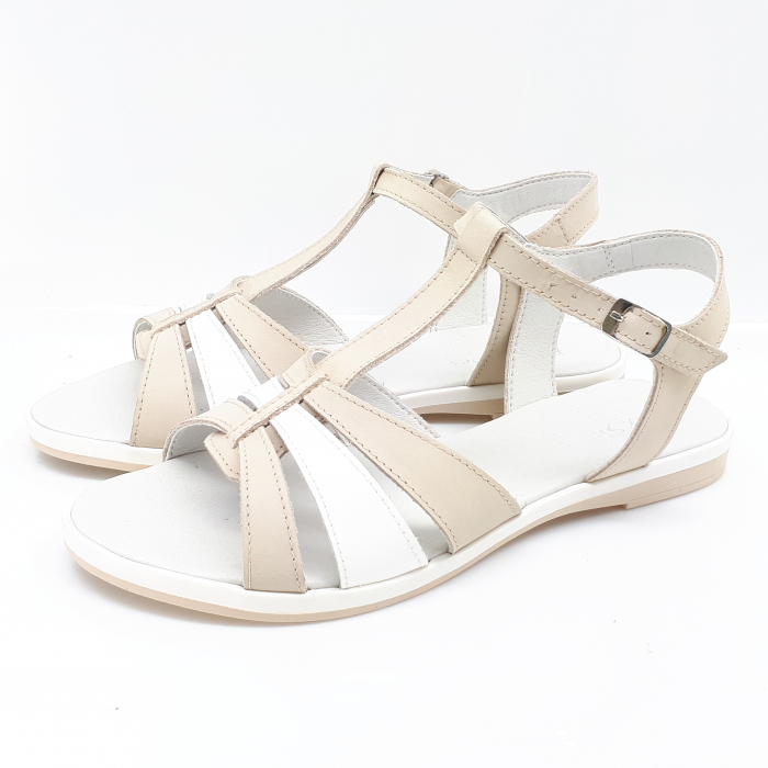 Sandale Damă Casual Confort Din Piele Naturală Albă 6008 [5]