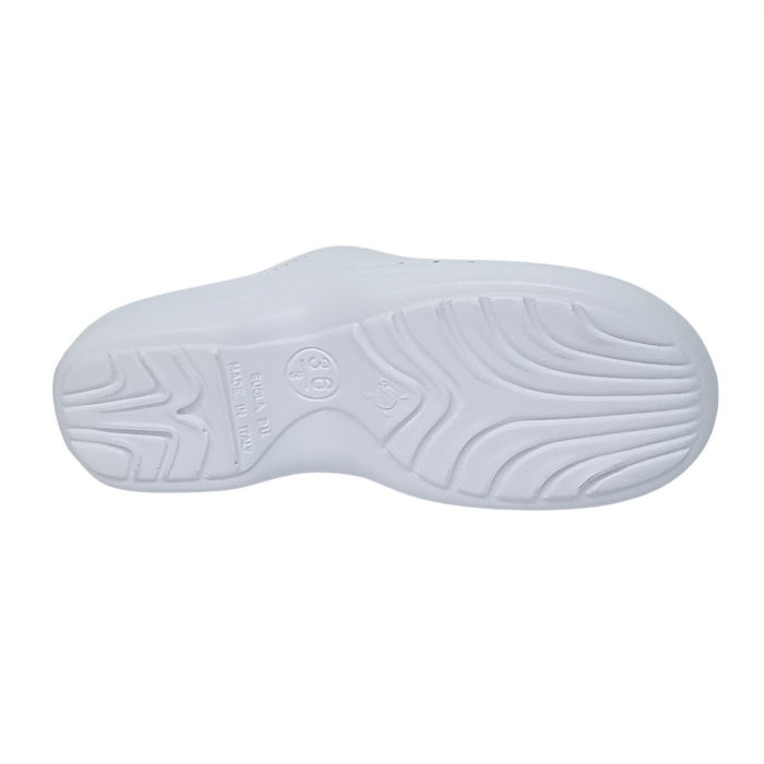 Saboți Sanitari Bărbați Din Piele Naturală Albă 7004 [3]