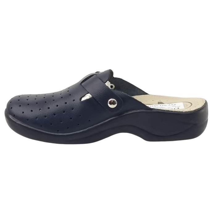 Saboți Sanitari Damă Din Piele Naturală Blue 7003 [3]