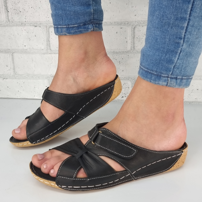 Sandale Damă Casual Confort Din Piele Naturală Neagră 6134 [2]