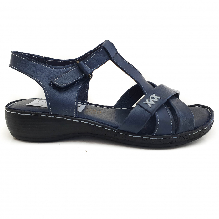 Sandale Damă Casual Confort Din Piele Naturală Blue 6124 [2]